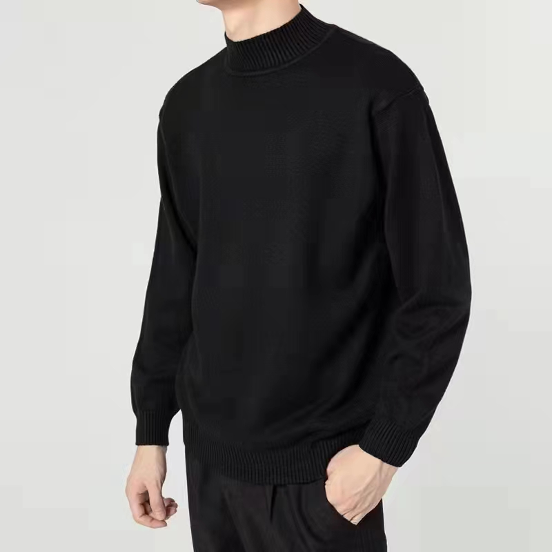 L婷婷推荐  十三行男装  质感半高领纯色毛衣834