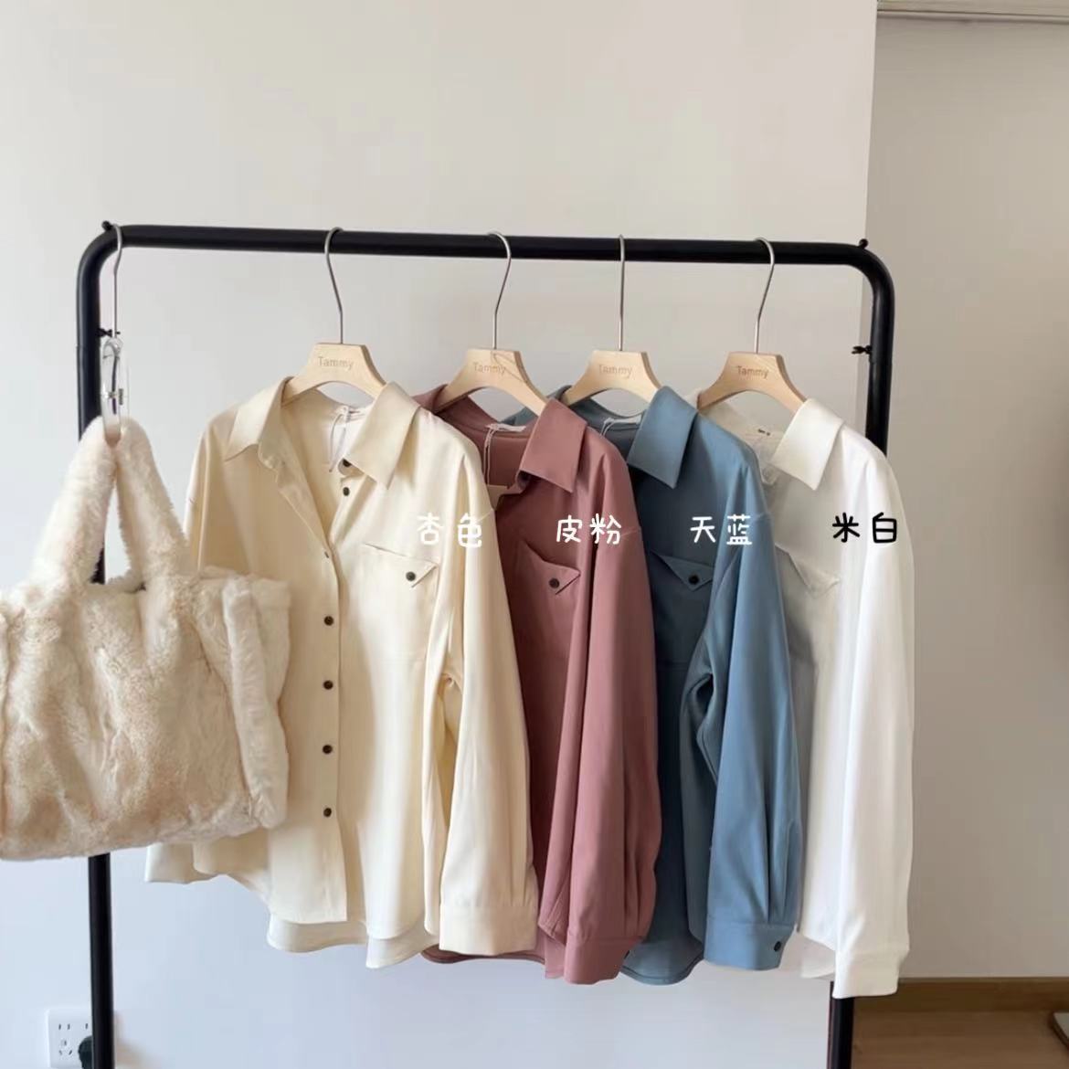 L婷婷推荐   韩系单口袋加厚衬衣65890