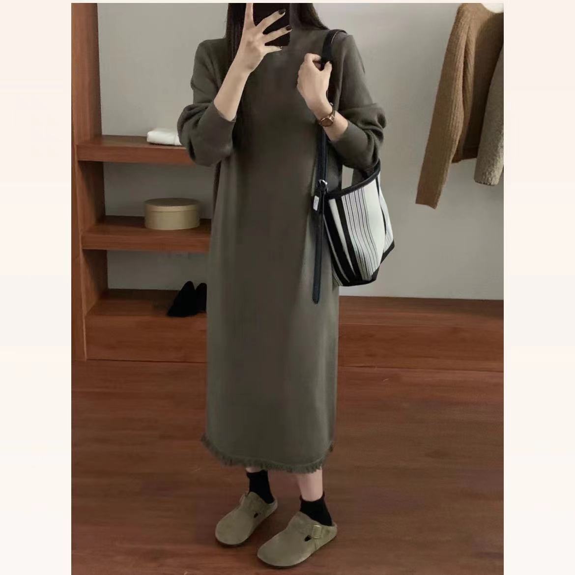 L婷婷推荐 裙长110   高级感流苏针织连衣裙25036