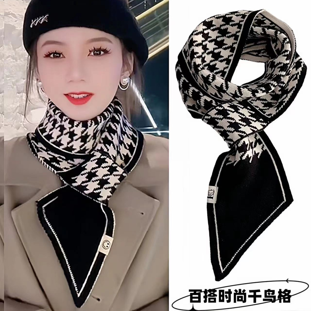 小围巾女冬季2023爆款气质百搭韩版装饰围脖领巾双面针织懒人护颈