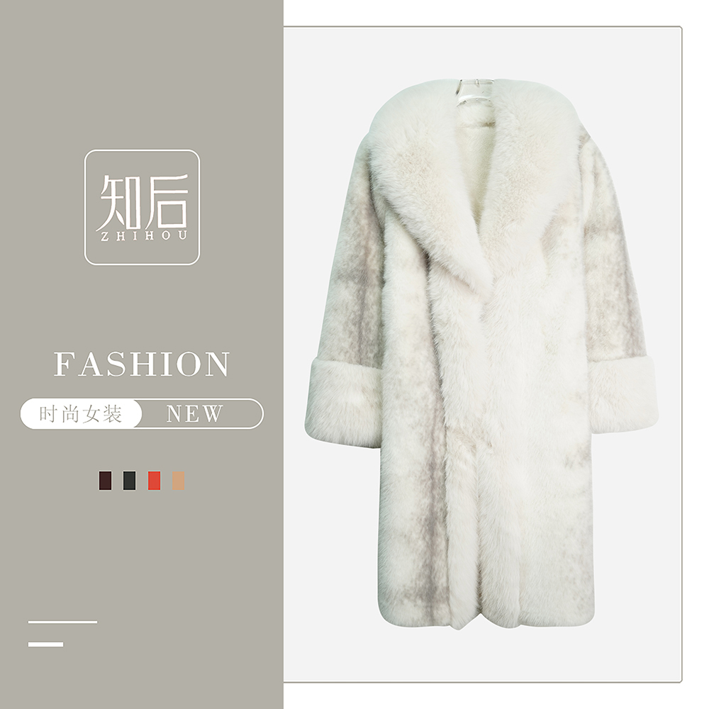 X24741【香茗】【苏琳琳】富贵高级感中长款加厚外套宽松大翻领保暖3D