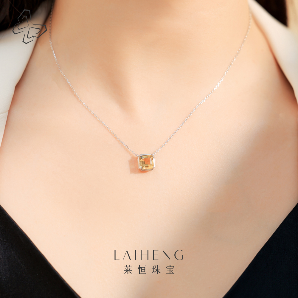 黄水晶项链  235425