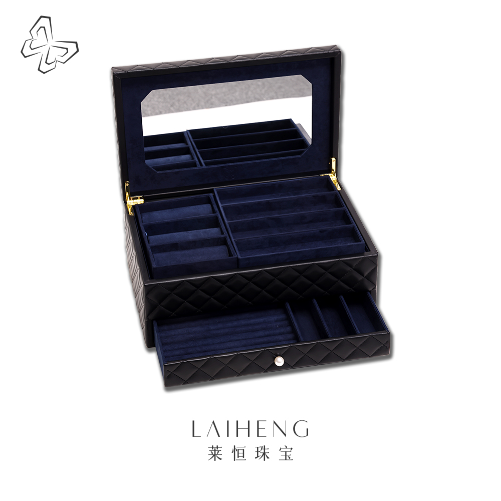 首饰盒/箱 然然的首饰收纳箱 大容量双层防尘饰品盒   12090137