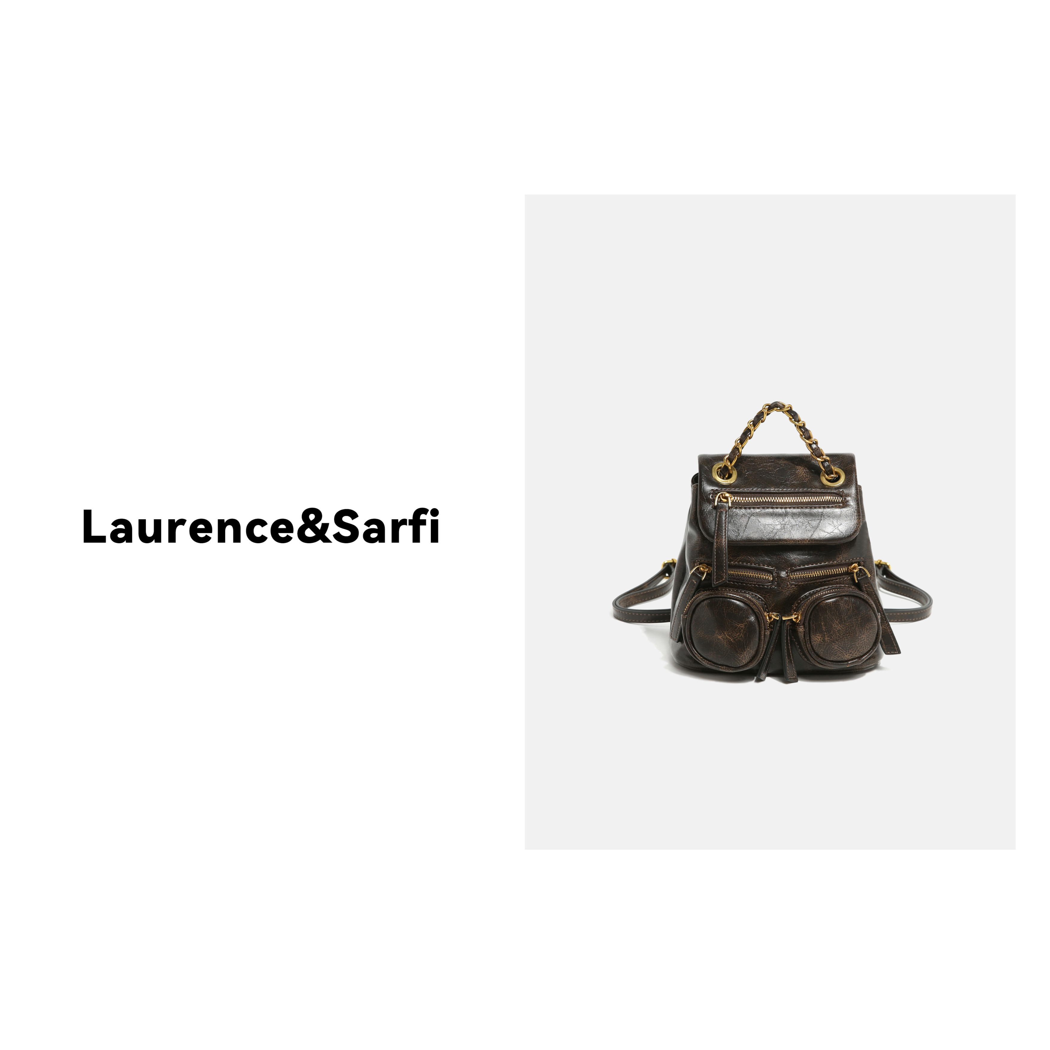 Laurence Sarfi路易赛菲【官方正品】小佛爷高级质感双肩包7899