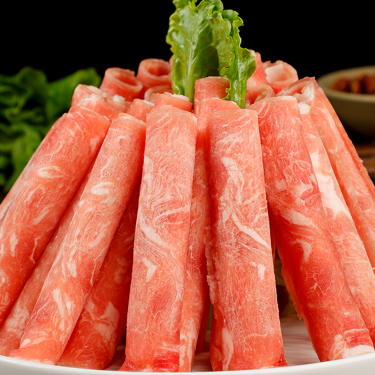 正宗新鲜纯羊肉卷厚切涮羊肉片火锅食材商用肥羊卷