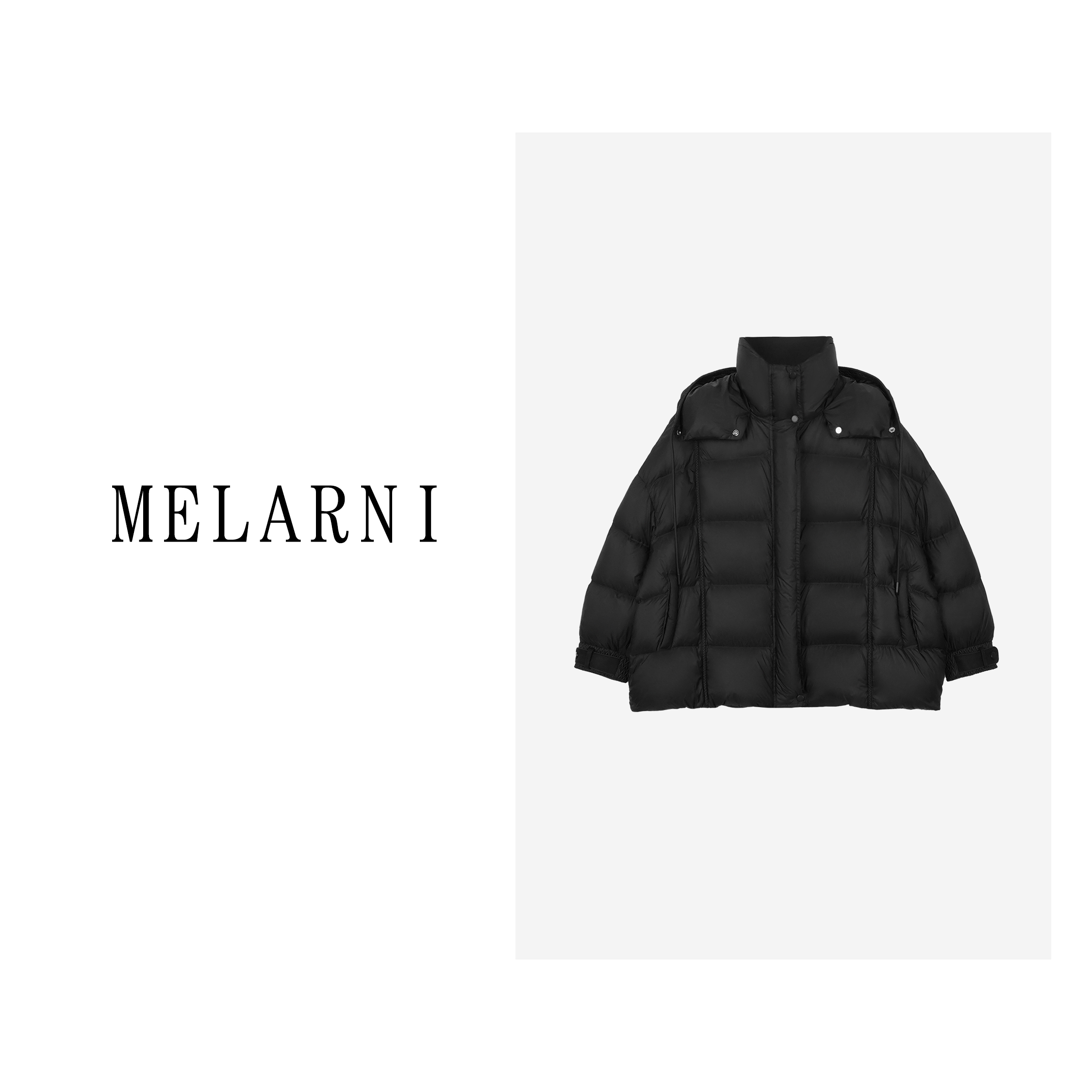 【MELARNI】厚实百搭纯色简约白鹅绒羽绒服MLN10567