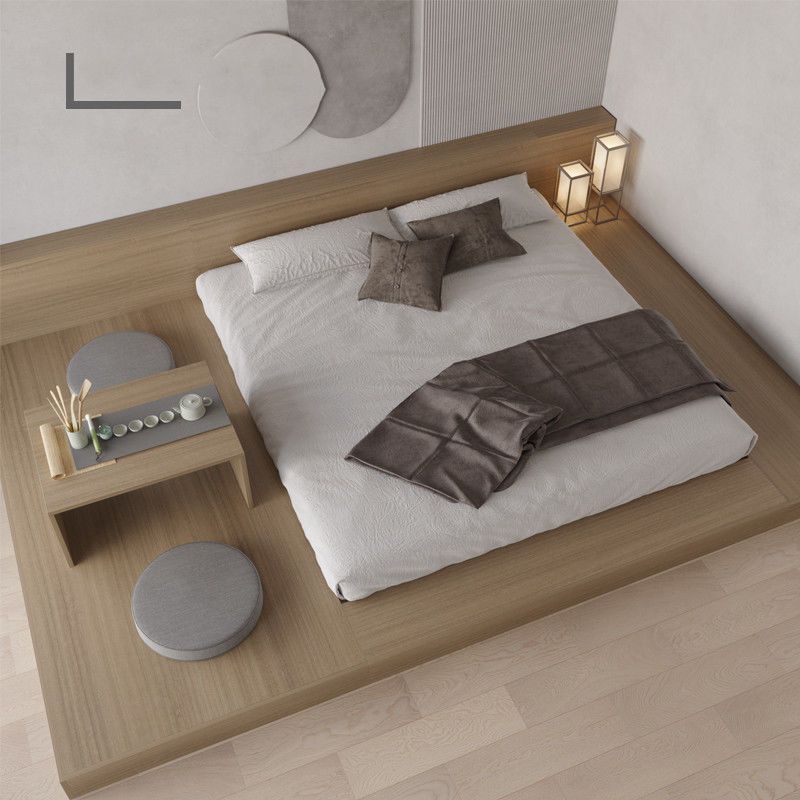 简约风特大床榻榻米低床2米3米双人落地板式床地铺地台矮床可定制