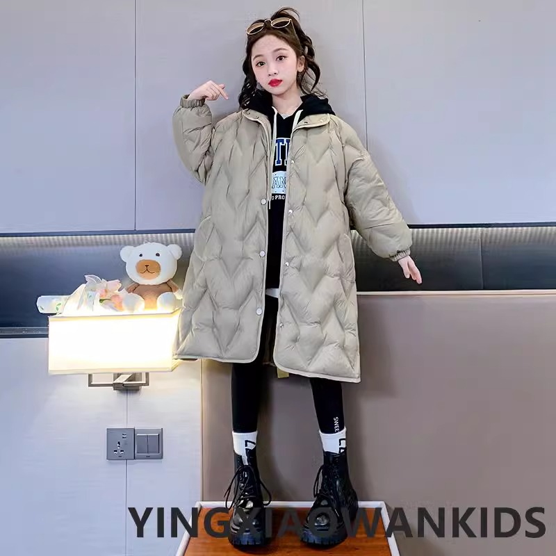 女童羽绒服2023冬季新款6-12岁15岁中大童长款加厚保暖女孩外套潮