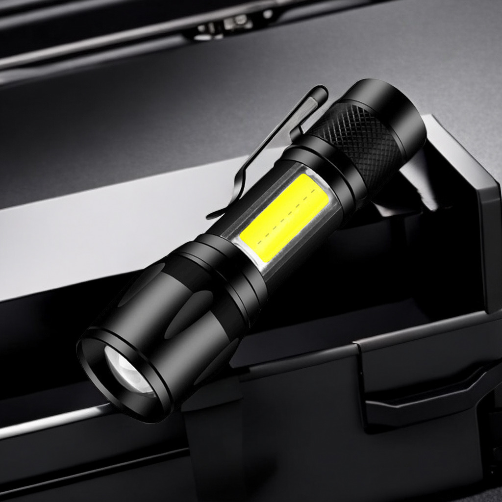 手电筒强光可充电超亮长续航led灯远射户外家用便携耐用小型迷你