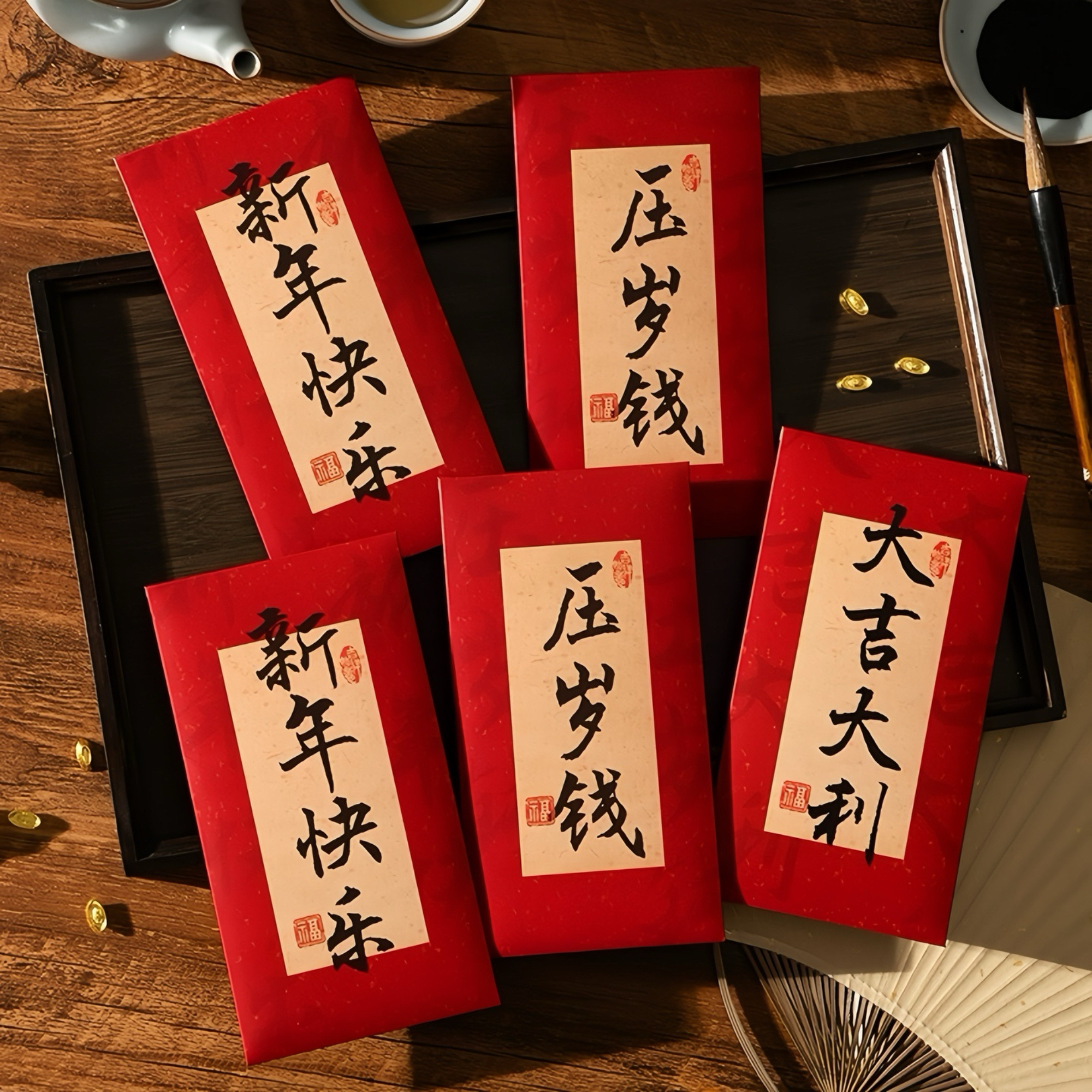 【拍一发二】2024龙年新款书法中国风创意过年中式千元红包袋压岁包