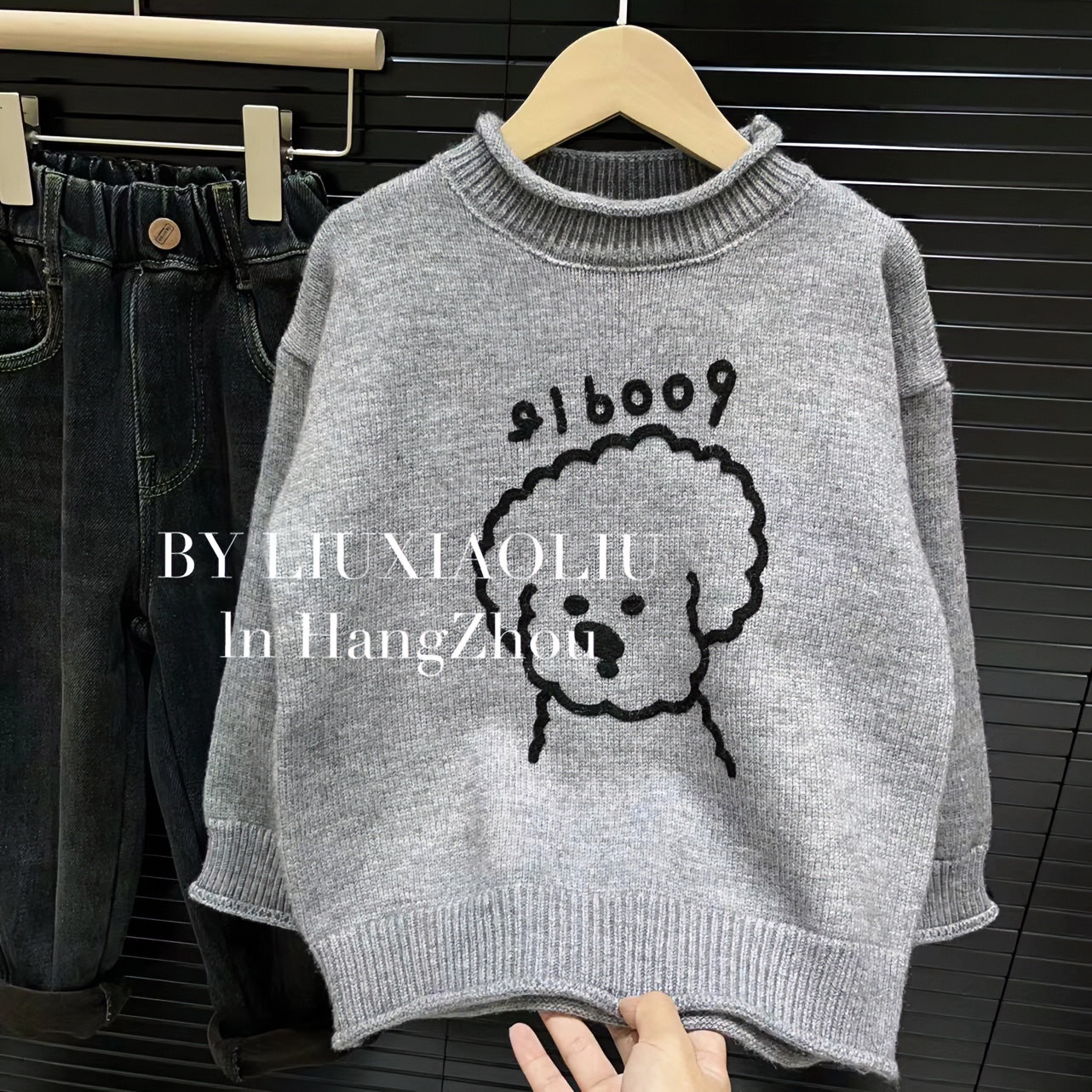 BY LIUXIAOLIU【灰灰狗】韩版高货加厚儿童针织毛衣2916