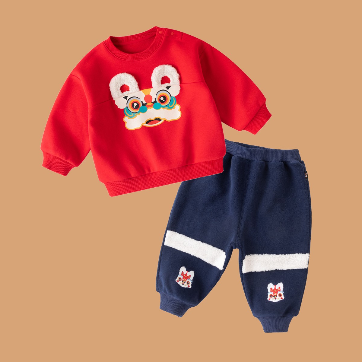 【现货】嘟嘟家宝宝兔年加厚卫衣套装拜年服嘟嘟家zhBGG122DWY271