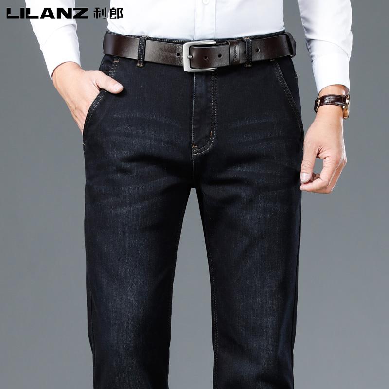 特卖断码利郎男装牛仔裤秋冬季宽松直筒男士高腰中青年修身商务休