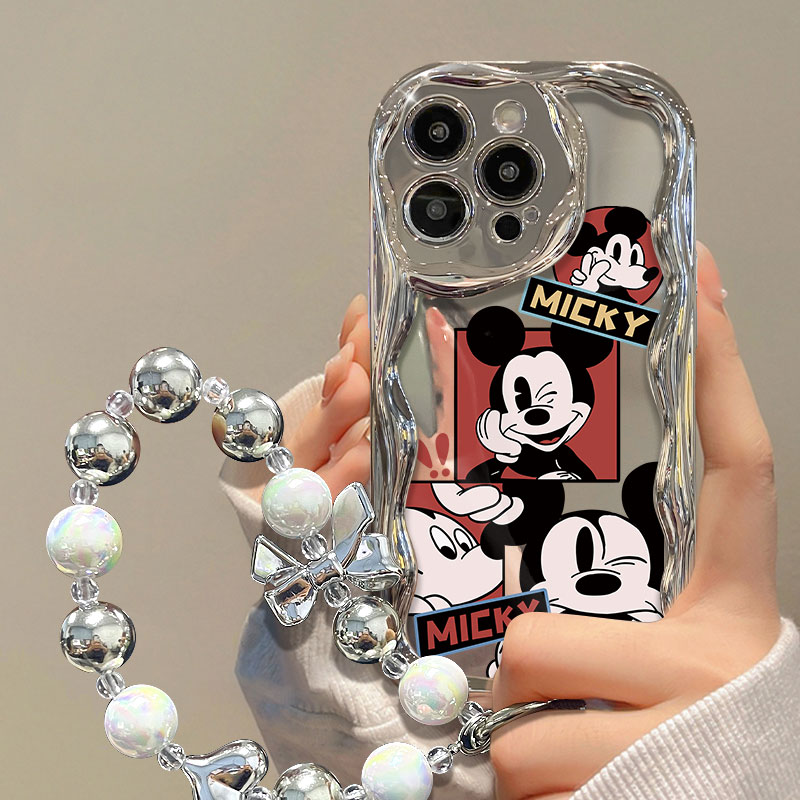 米奇iPhone14promax女款手机壳苹果华为OPPO小米vivo电镀曲边防摔