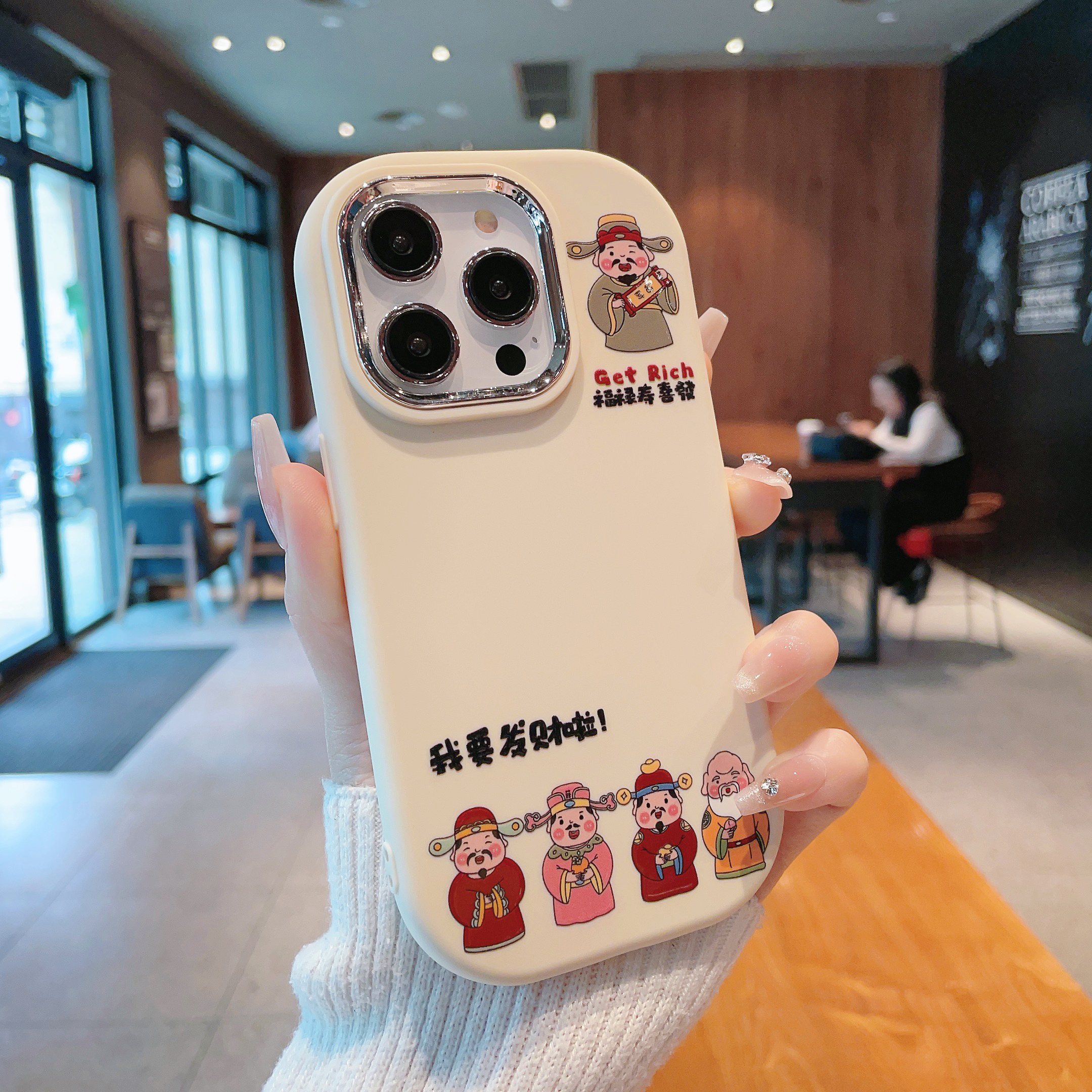 福禄寿喜發苹果iPhone15/14/13华为mate60荣耀90小胖墩女款手机壳