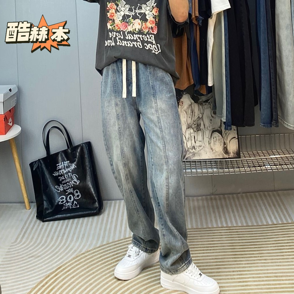 春夏季新款宽松直筒美式高街复古港风INS显高显瘦夏季薄款情侣款