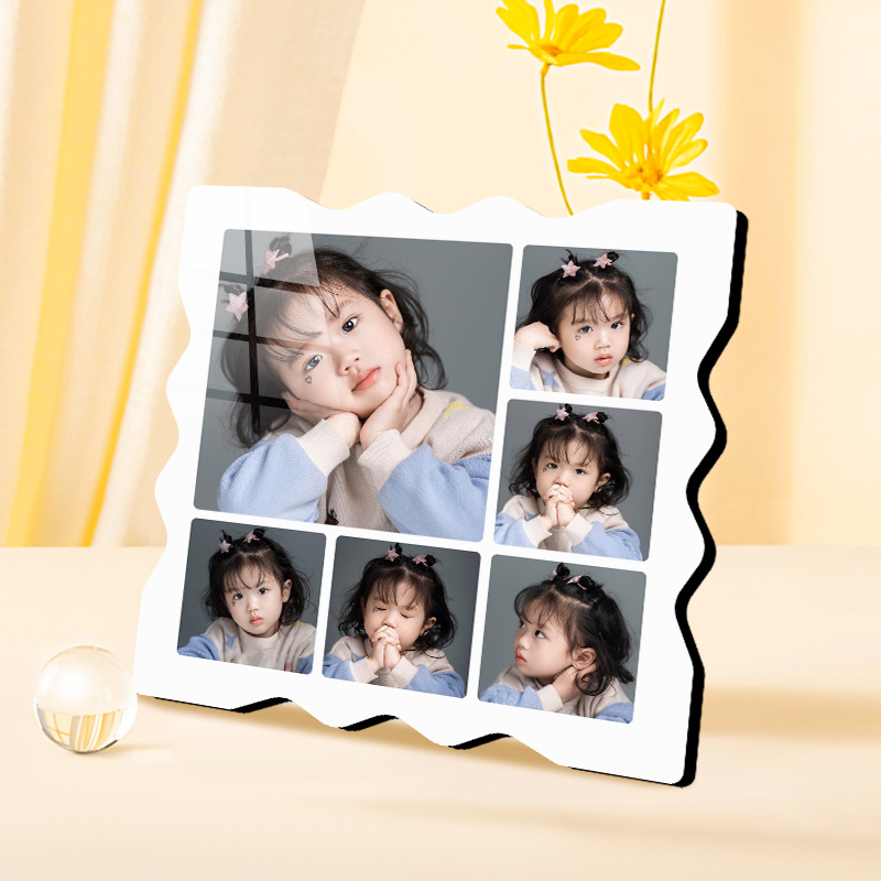 【曲边六宫格相框】定制照片写真照生活照宝宝照玄关酒柜电视柜摆件