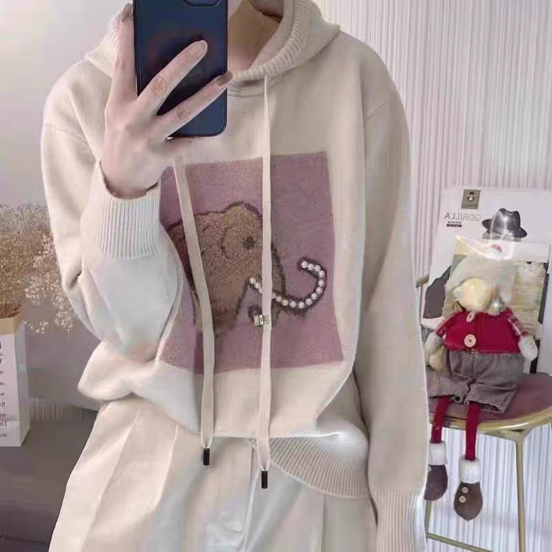 线下399！慵懒舒适！时尚百搭连帽女式针织衫905