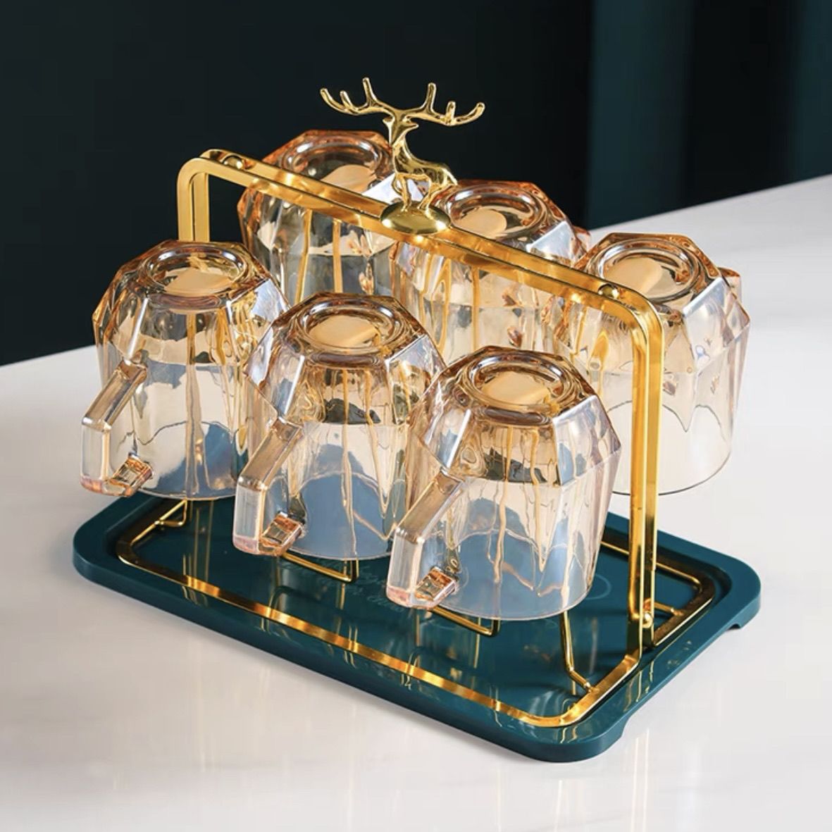 杯架轻奢玻璃杯沥水架家用水杯置物架客厅收纳架倒挂挂架托盘