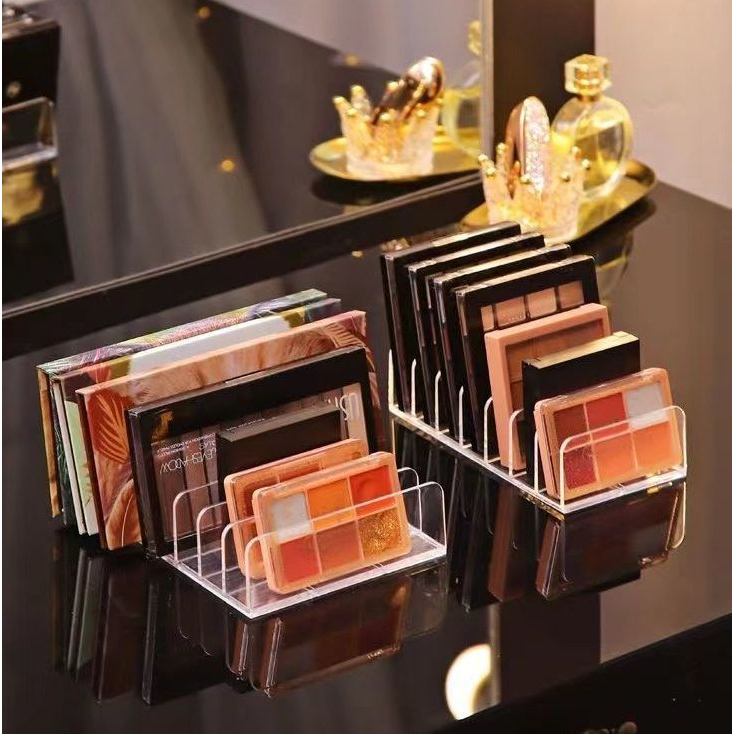 眼影盘收纳盒子亚克力透明粉饼分隔格桌面彩妆腮红化妆品置物架子