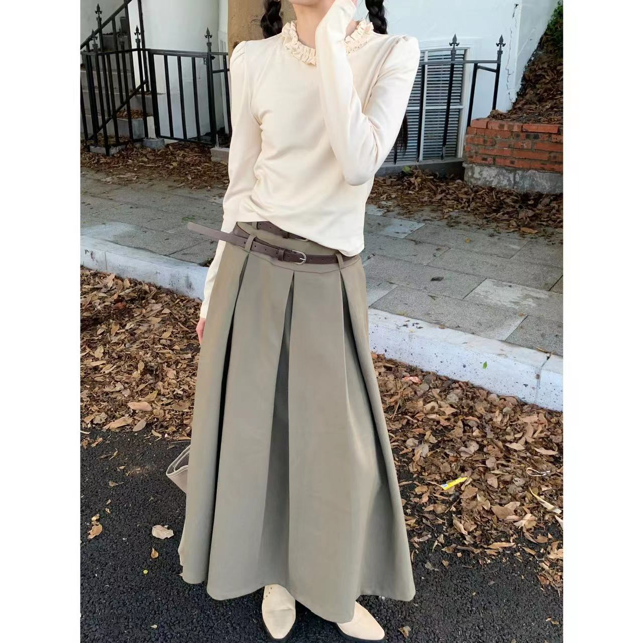 【秋季大上新 惊喜好价】1720秋冬设计感百搭长袖纯色宽松打底上衣