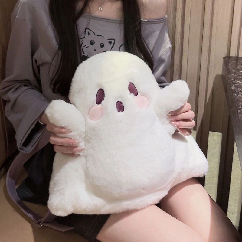 新款幽灵小鬼双肩包女生个性公仔毛绒玩偶包日系可爱少女卡通背包