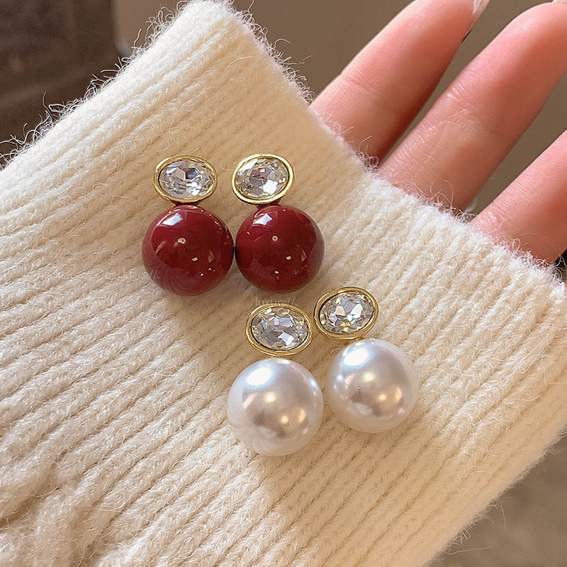合金耳饰 轻奢仿珍珠耳钉女高级感气质复古耳环新款小众新年耳饰.