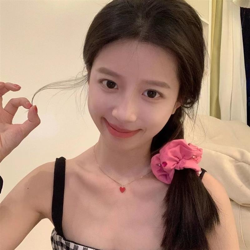 彩色爱心水钻发圈发绳女2023新款扎头发绳y2k大肠发圈甜酷发圈