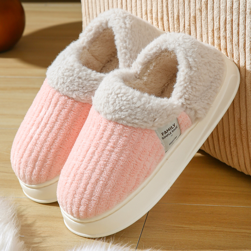 冬季包跟棉鞋女家用室内踩屎感厚底防滑情侣保暖棉拖鞋男款加绒