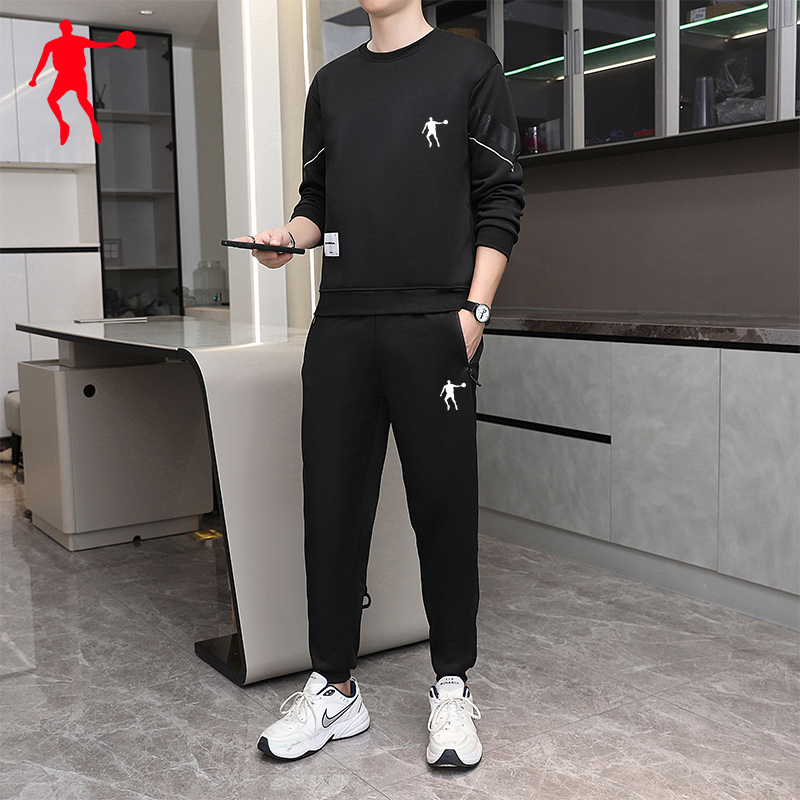 乔丹运动套装男秋季外套运动裤跑步两件套百搭休闲卫衣健身运动服