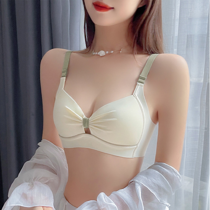 轻薄无痕内衣女无钢圈柔软小胸聚拢上托防下垂大胸显小透气文胸罩