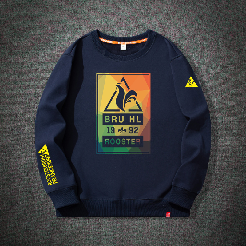 法国大公鸡潮牌秋冬季男士圆领卫衣宽松大码休闲日常时尚百搭上衣