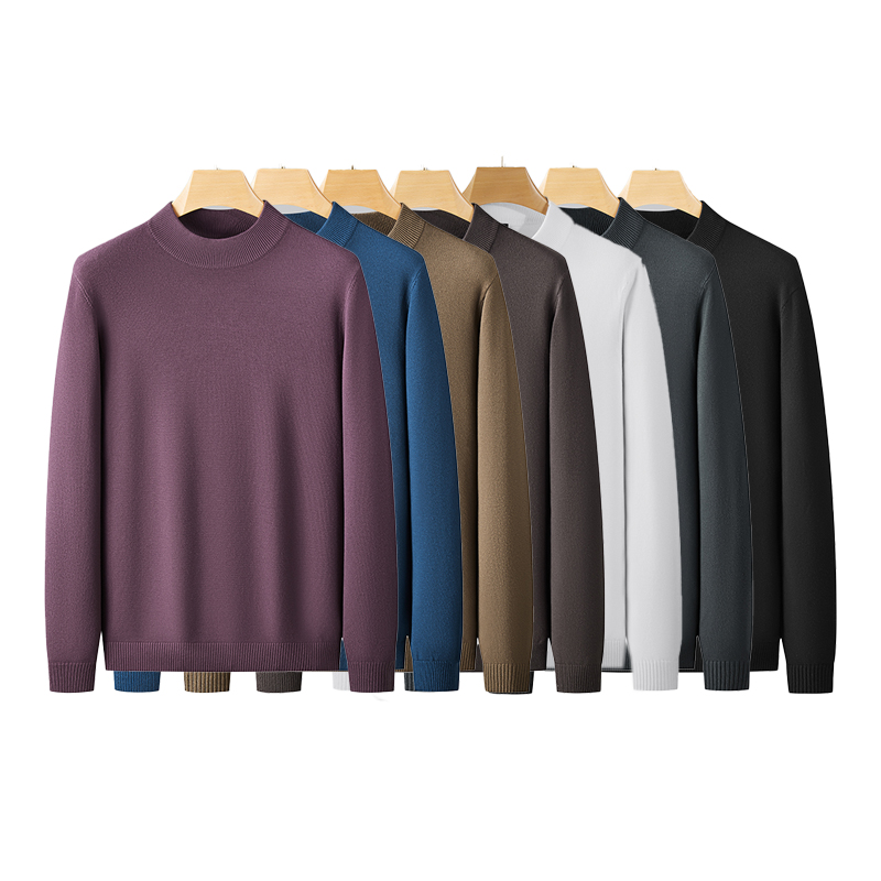 FP纯色时尚百搭半高领长袖圆领宽松保暖打底衫打底爆款新款打底衫