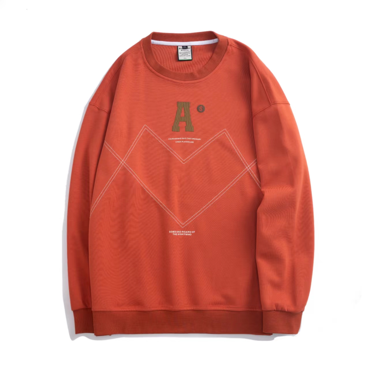 W男士时尚宽松大码圆领秋冬百搭长袖卫衣秋季男上衣加肥加大2023