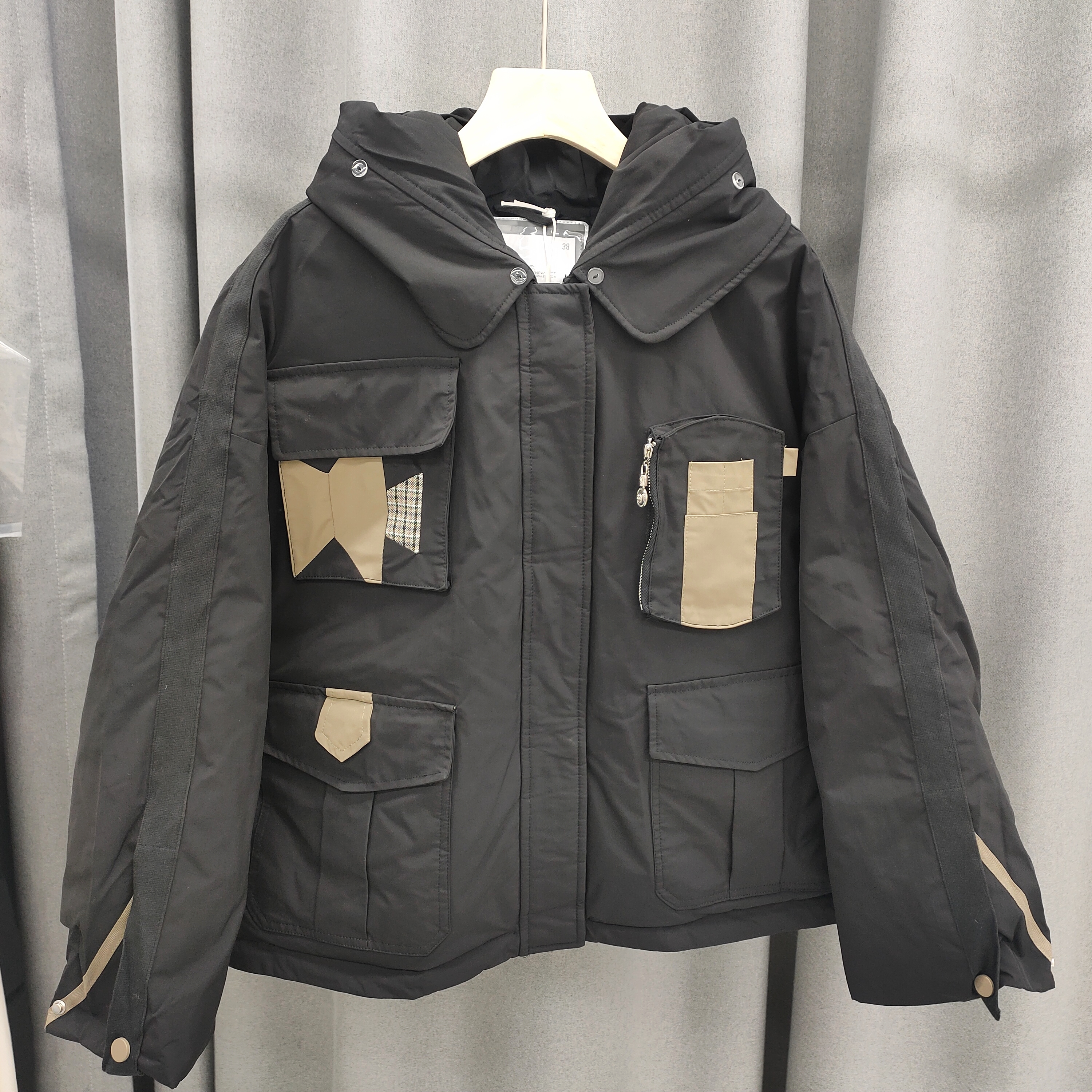 连帽外套秋冬多口袋工装宽松棉服A0-7211