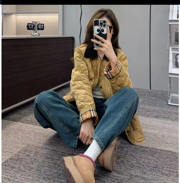 2023秋冬男女新款午夜黑菱形外套V1090