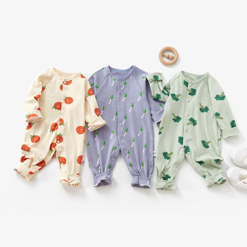 婴儿连体衣针织外穿新生婴幼儿衣服春秋冬款宝宝秋季哈衣爬服睡衣