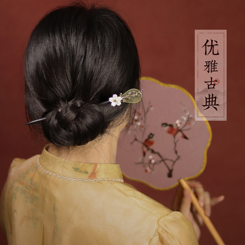 合金木质发饰 发簪女古风发饰木质盘发簪子木簪旗袍发钗汉服头饰