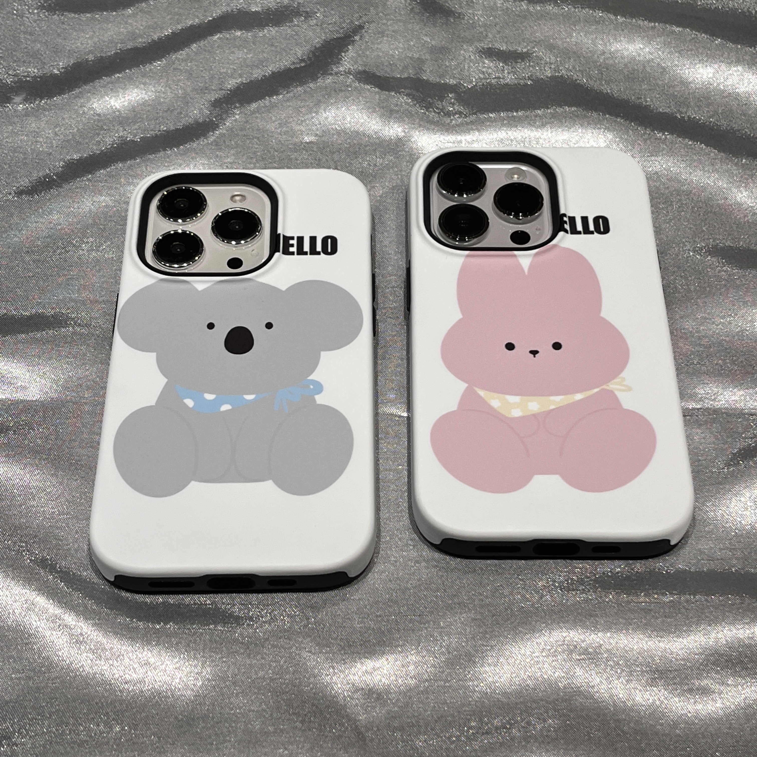卡通情侣兔子考拉iPhone15手机壳苹果14Promax菲林13可爱12二合一