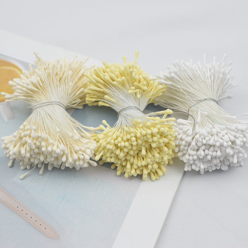 （宠粉）韩版亚光圆头花蕊手工diy发簪发饰材料火柴头和风缠花花