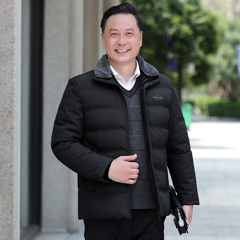 爸爸冬装棉衣男外套2023新款加棉加厚棉服中老年男装休闲保暖外套