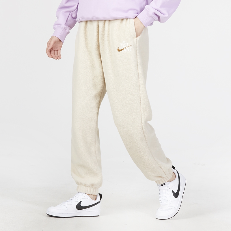 nike耐克女裤加绒百搭时尚针织秋冬加厚直筒休闲裤长裤FD4069-121