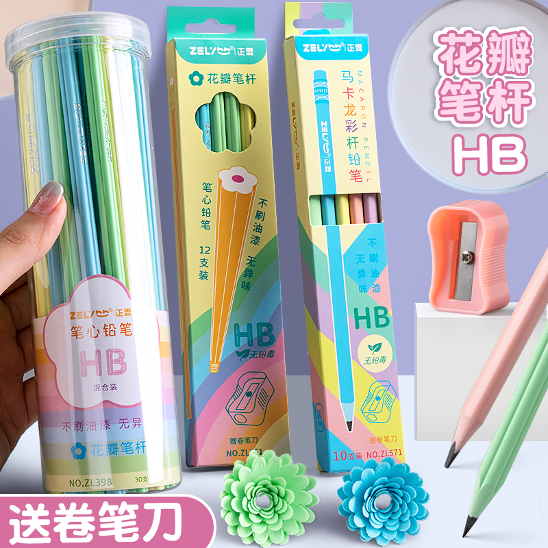 铅笔小学生专用HB儿童小学生练字笔新一年级带橡皮擦头的套装考试