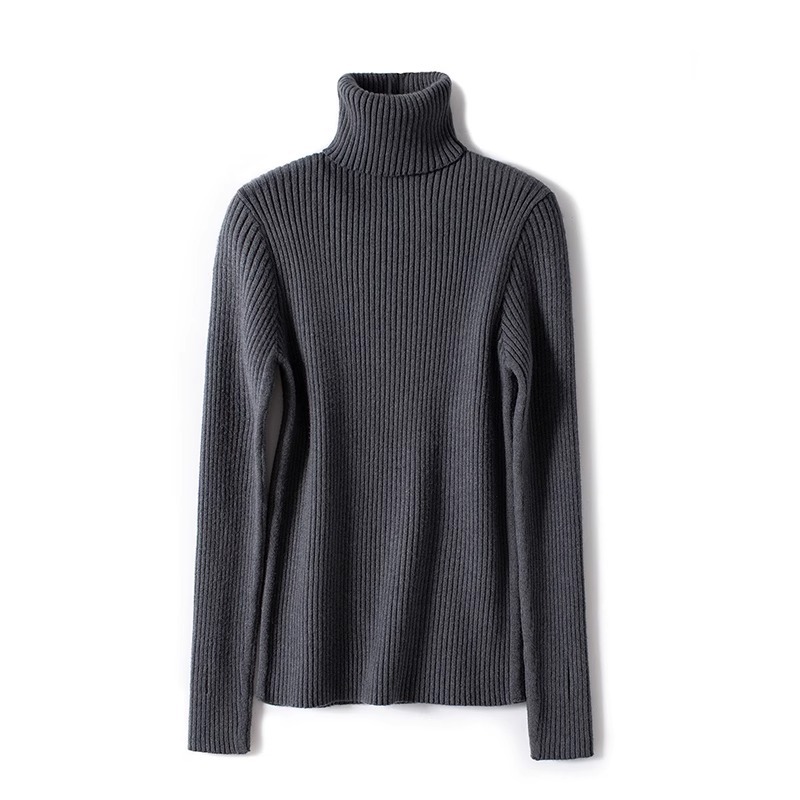 秋冬高领针织衫女2024冬季新款修身套头内搭加厚保暖长袖打底上衣