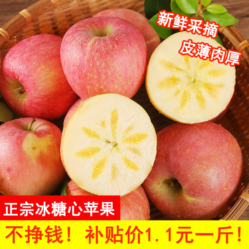 【现摘现发】正宗新疆阿克苏冰糖心红富士新鲜水果脆甜丑苹果成熟