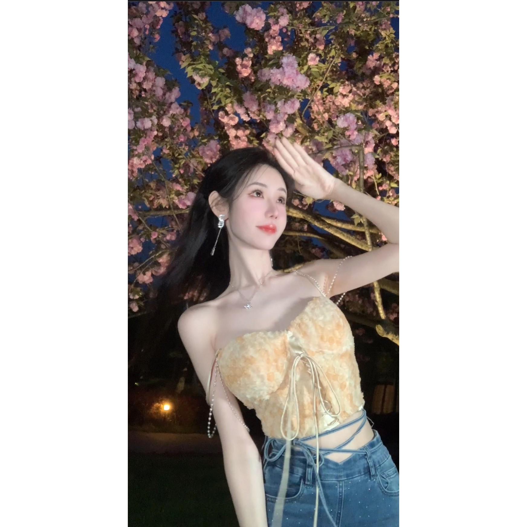 【黄色小花】玫瑰吊带上衣DYXH-23020002