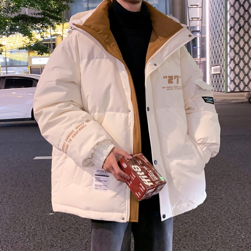 青少年羽绒服男士冬季潮牌加厚外套男装帅气2023新款宽松羽绒袄子