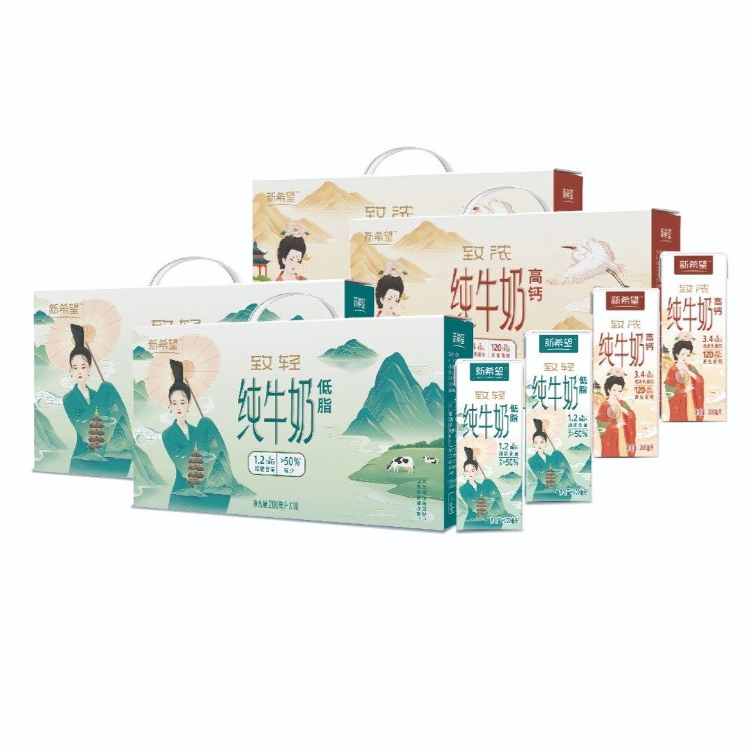 NEW HOPE/新希望 【阿民粉丝专享】高钙纯牛奶组合200ml*10盒*4箱zw