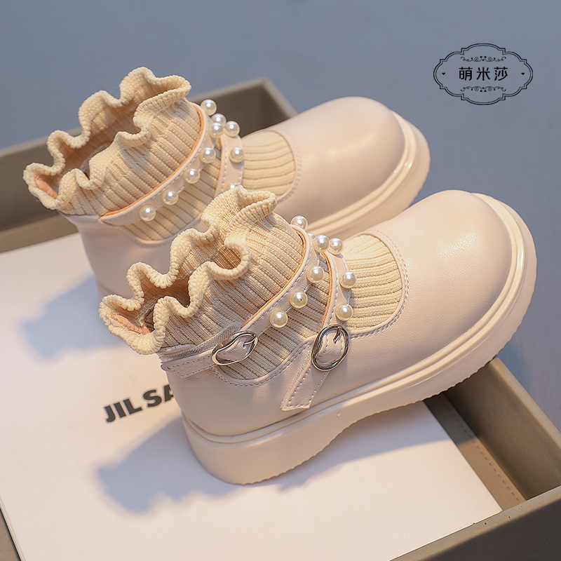 龙年新款儿童马丁靴女童短靴2023秋冬新款靴子女宝宝袜靴二棉鞋