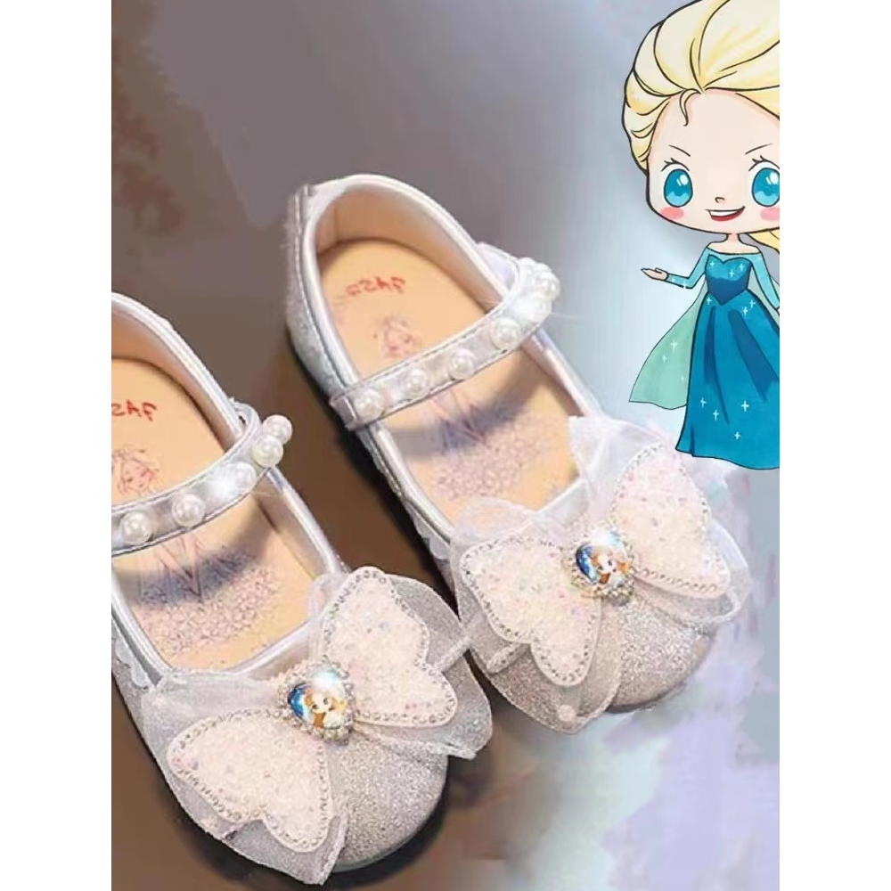 巴拉巴拉恩女童鞋公主鞋2023春季新款儿童鞋子爱莎水晶鞋皮春秋鞋